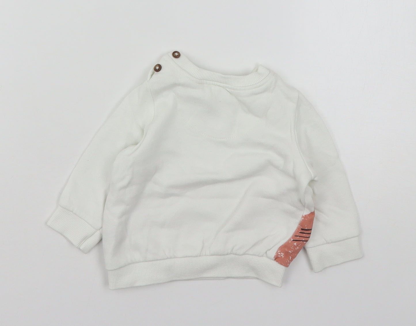 F&F Girls Multicoloured Geometric Cotton Pullover Jumper Size 0-3 Months