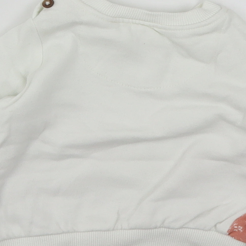 F&F Girls Multicoloured Geometric Cotton Pullover Jumper Size 0-3 Months