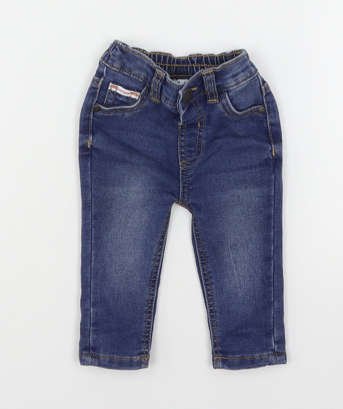 George Boys Blue  Cotton Capri Jeans Size 3-6 Months  Snap