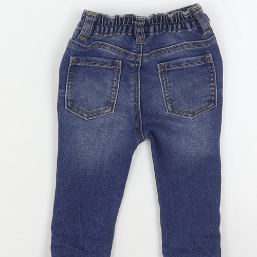 George Boys Blue  Cotton Capri Jeans Size 3-6 Months  Snap