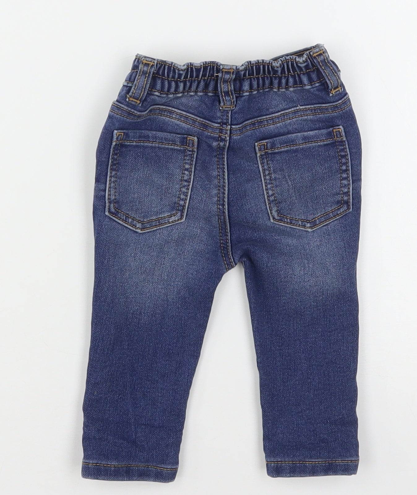 George Boys Blue  Cotton Capri Jeans Size 3-6 Months  Snap
