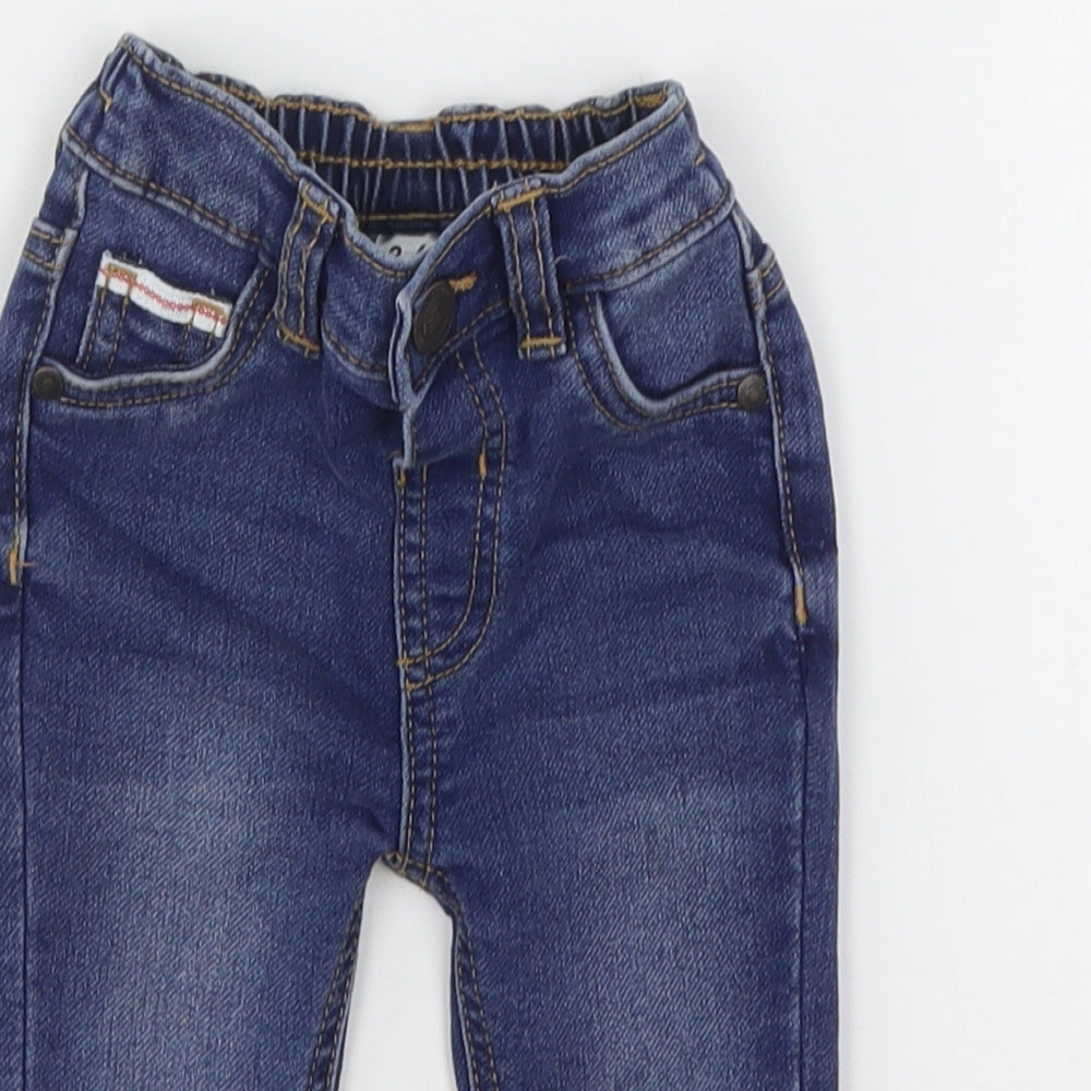 George Boys Blue  Cotton Capri Jeans Size 3-6 Months  Snap