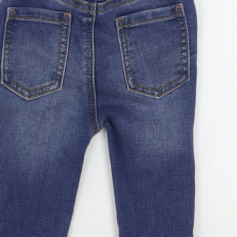 George Boys Blue  Cotton Capri Jeans Size 3-6 Months  Snap