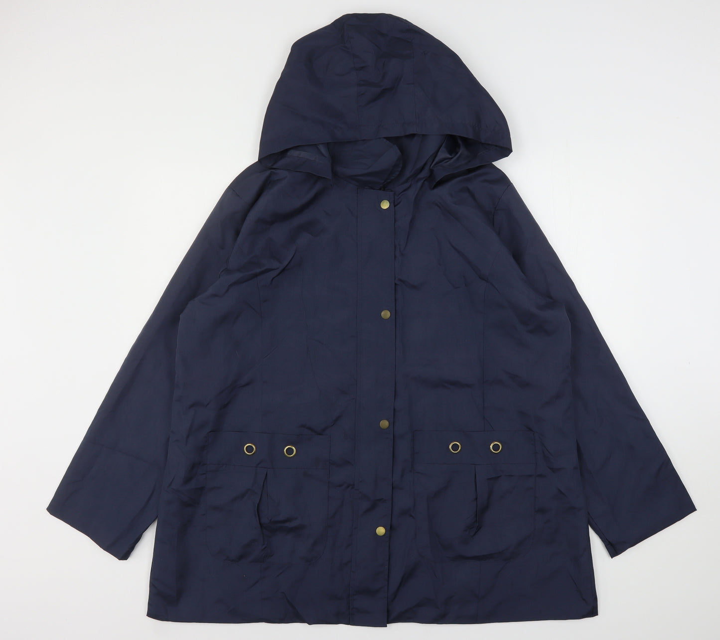Anne De Lancay Womens Blue   Rain Coat Coat Size 22