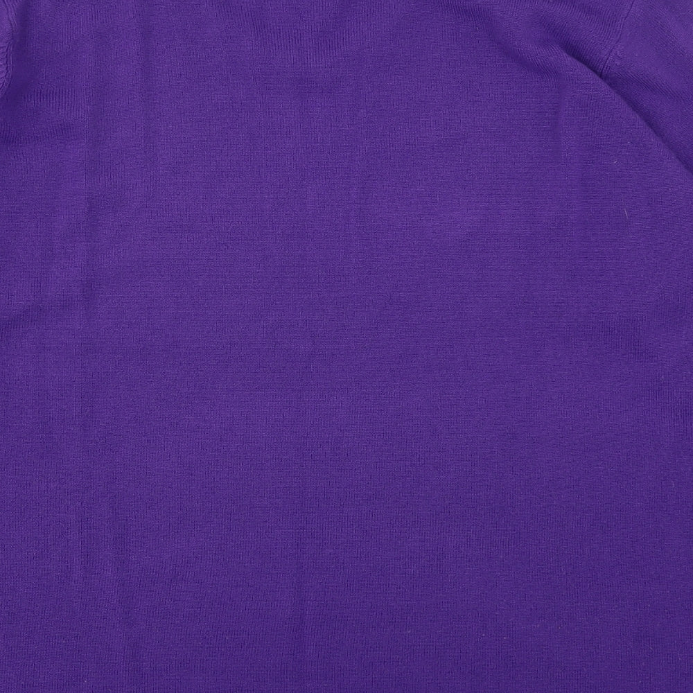 Yours Womens Purple V-Neck  Acrylic Pullover Jumper Size 18