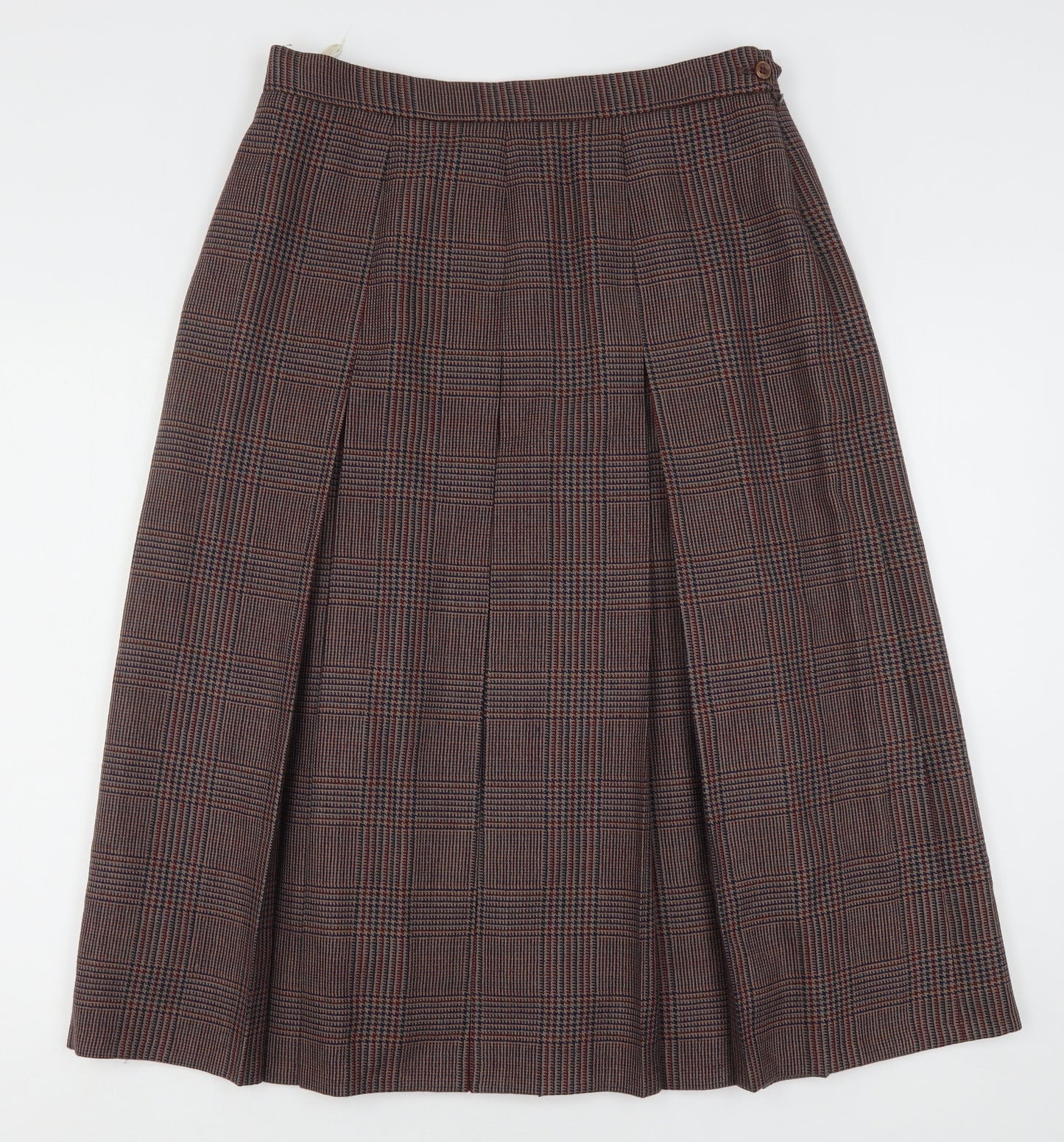 Gor Ray Womens Multicoloured Houndstooth Wool Pleated Skirt Size 18