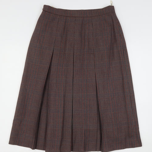 Gor Ray Womens Multicoloured Houndstooth Wool Pleated Skirt Size 18