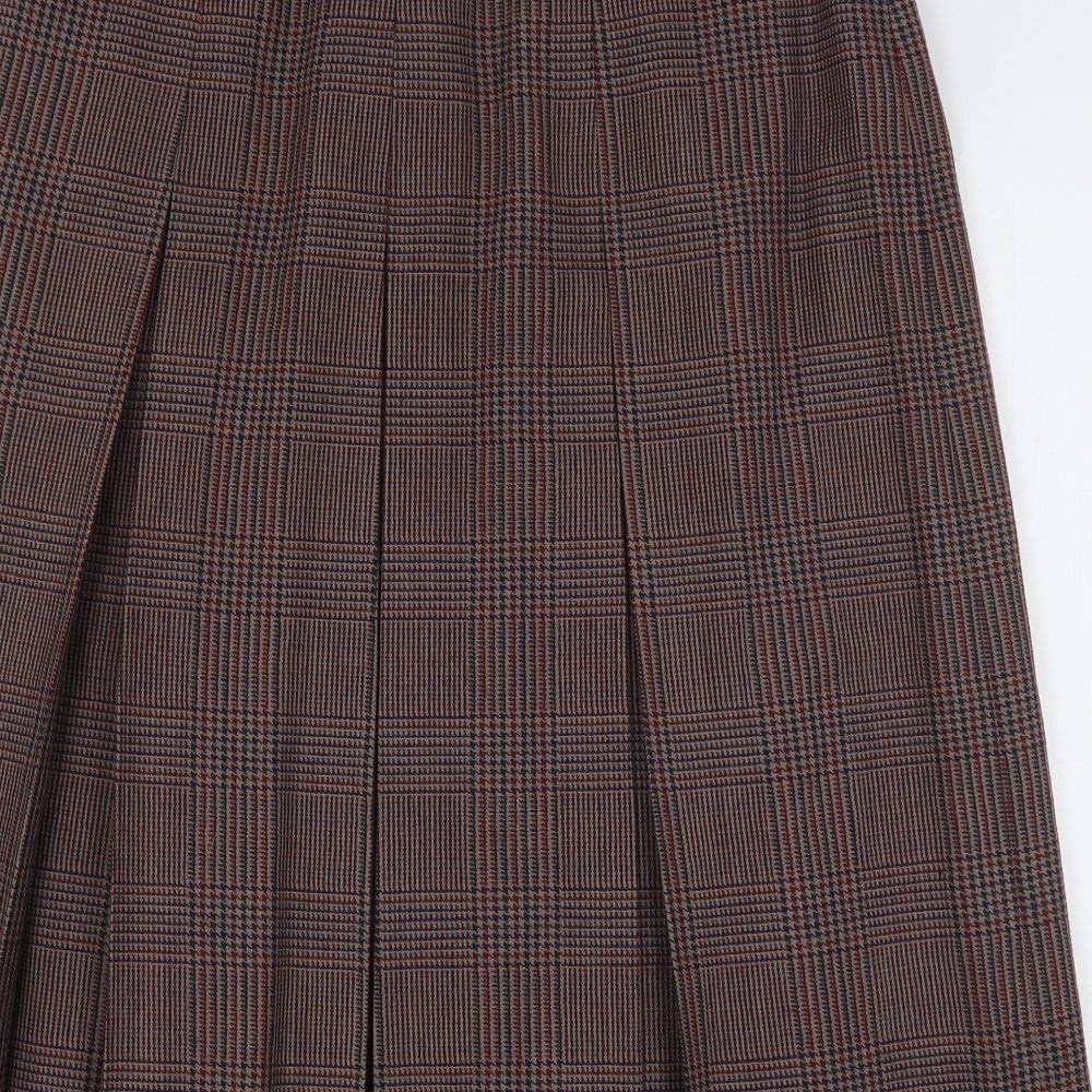 Gor Ray Womens Multicoloured Houndstooth Wool Pleated Skirt Size 18