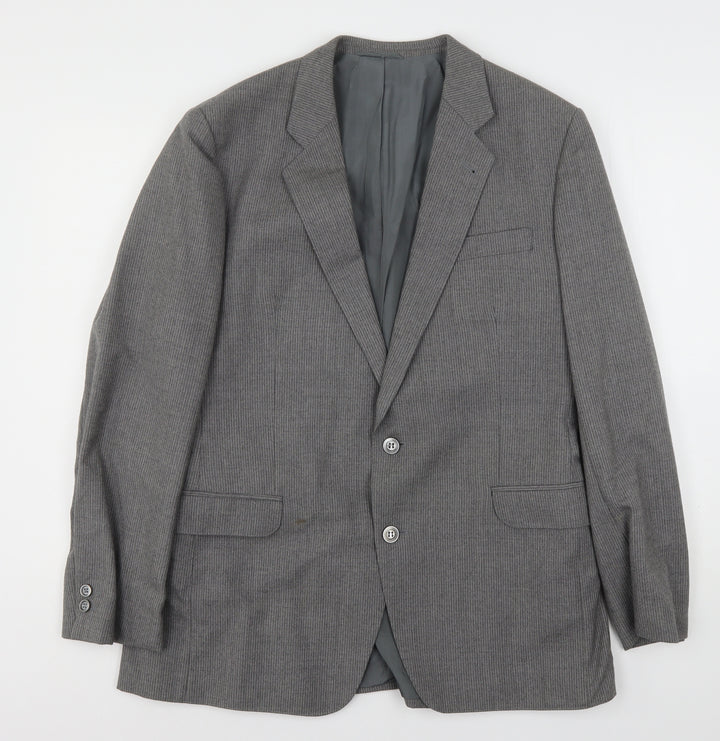 Skopes Mens Grey Striped Wool Jacket Suit Jacket