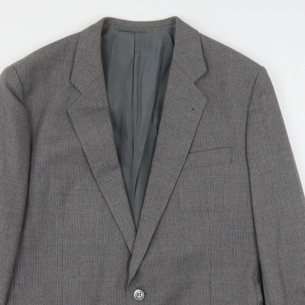 Skopes Mens Grey Striped Wool Jacket Suit Jacket