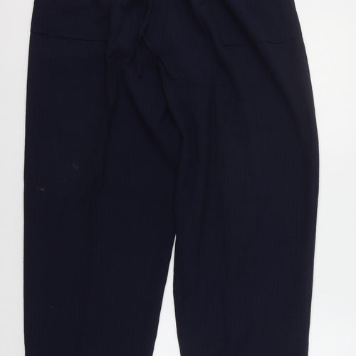 BIB Womens Blue  Polyester Trousers  Size 18 L31 in Regular Drawstring