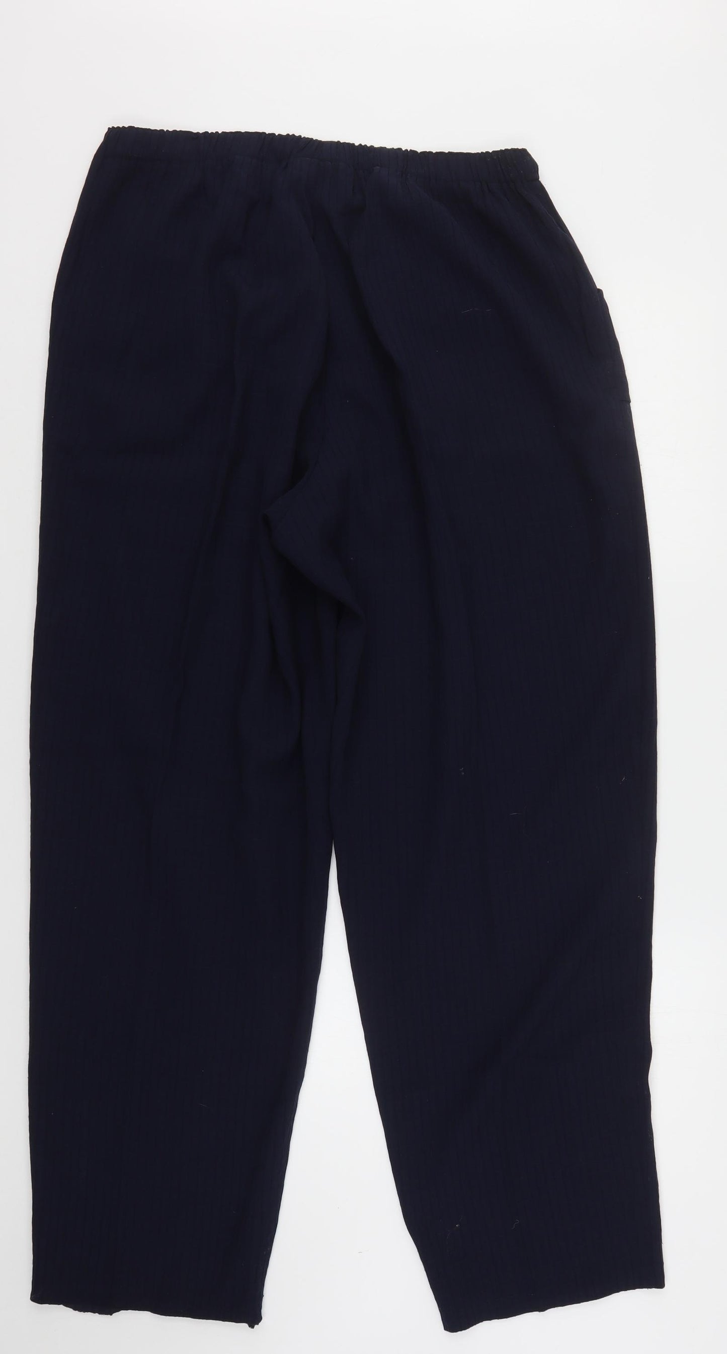 BIB Womens Blue  Polyester Trousers  Size 18 L31 in Regular Drawstring