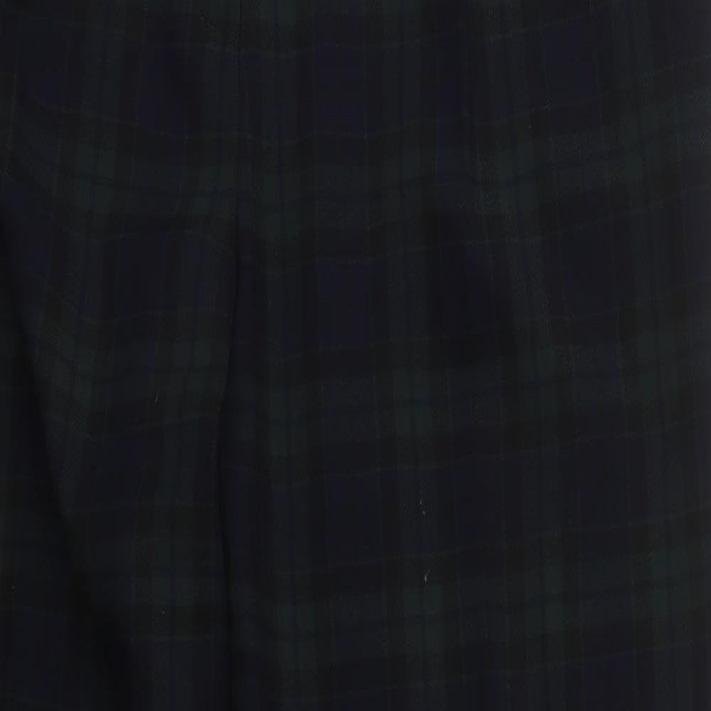 Marks and Spencer Womens Multicoloured Plaid Polyester Trousers  Size 20 L32 in Regular Button