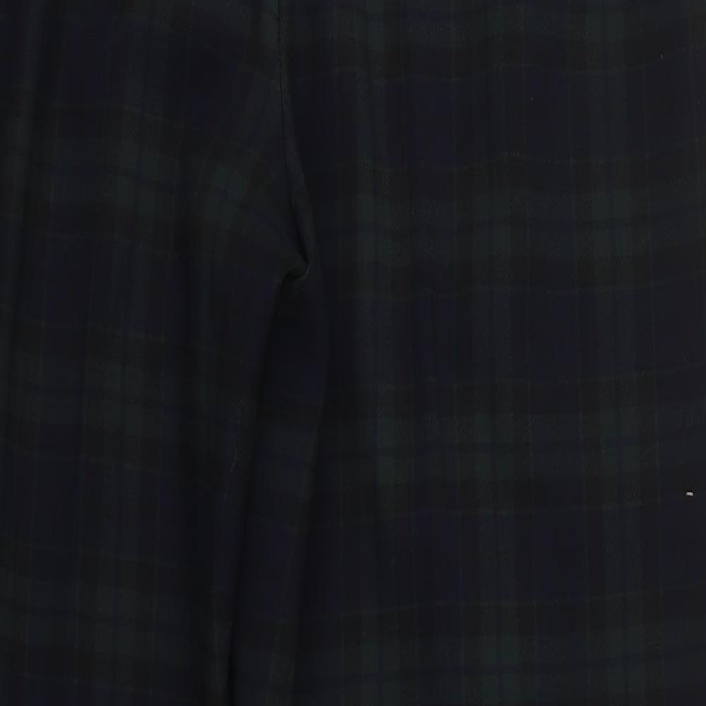 Marks and Spencer Womens Multicoloured Plaid Polyester Trousers  Size 20 L32 in Regular Button