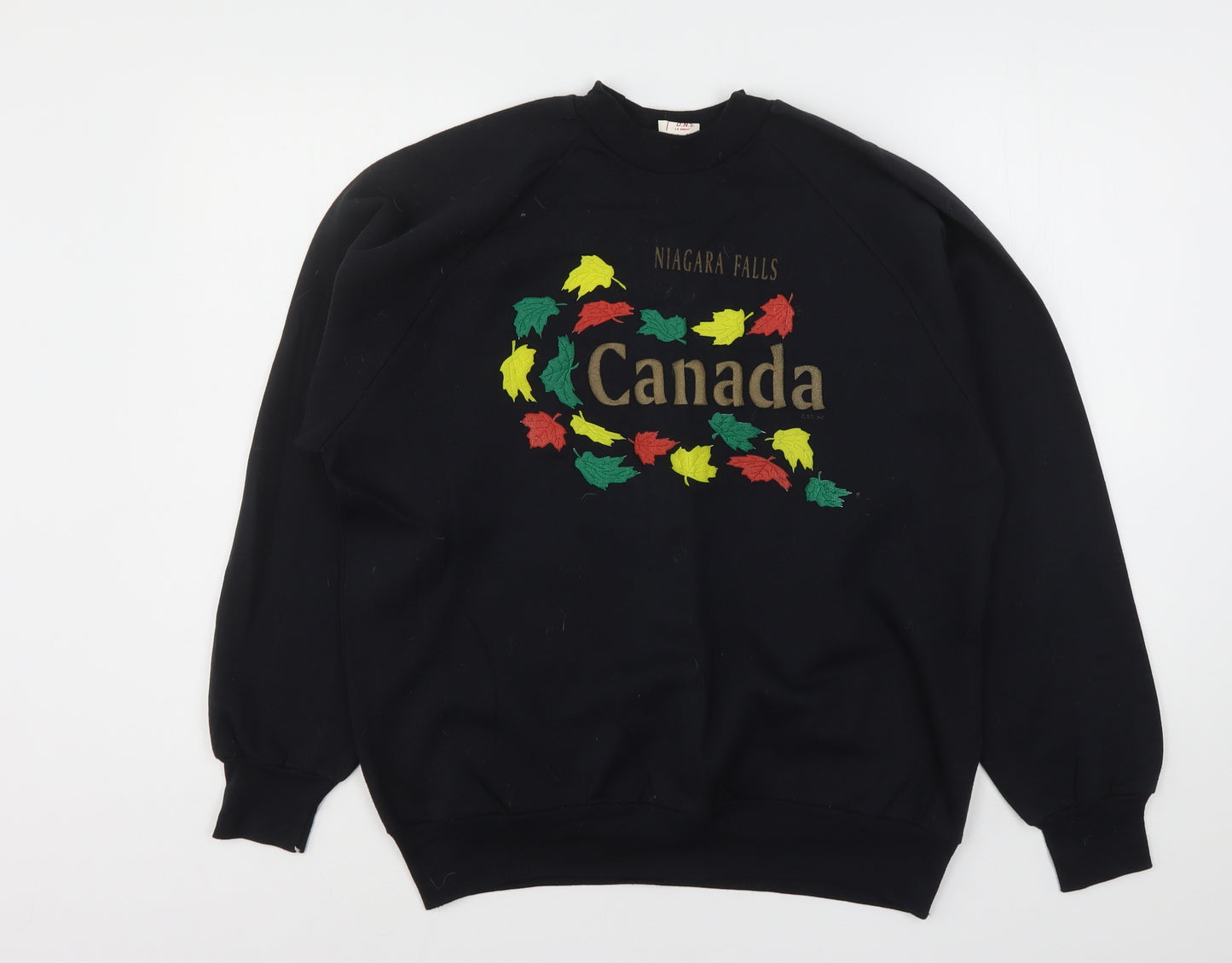 D.N.S Womens Black Floral Polyester Pullover Sweatshirt Size L   - Canada