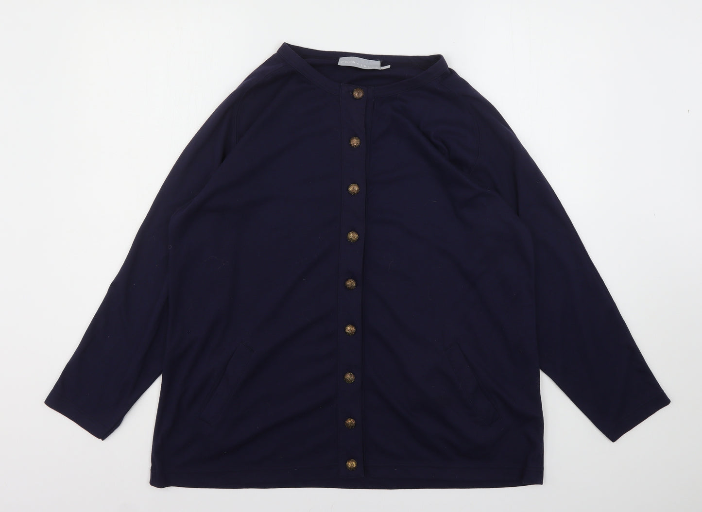 Principles  Womens Blue Round Neck  Polyester Cardigan Jumper Size 14