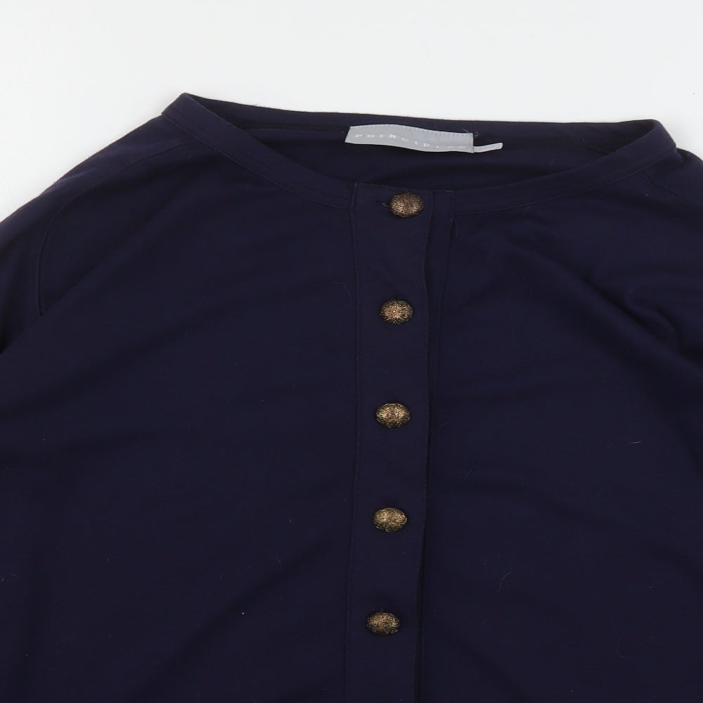 Principles  Womens Blue Round Neck  Polyester Cardigan Jumper Size 14