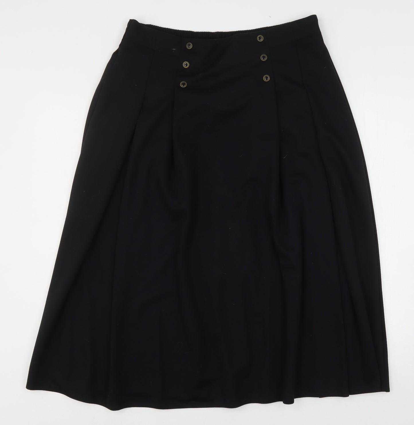 St Michael  Womens Black  Polyester A-Line Skirt Size 20 in