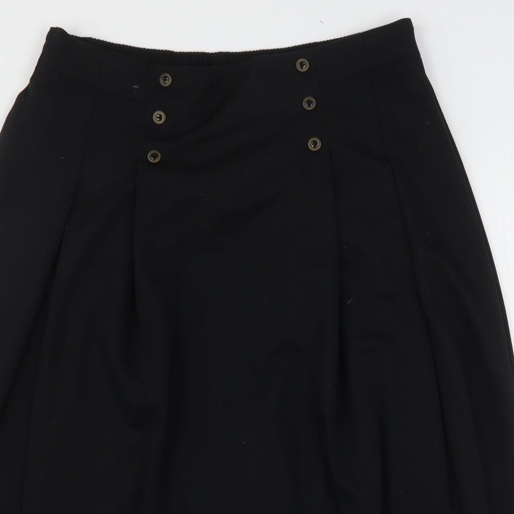 St Michael  Womens Black  Polyester A-Line Skirt Size 20 in