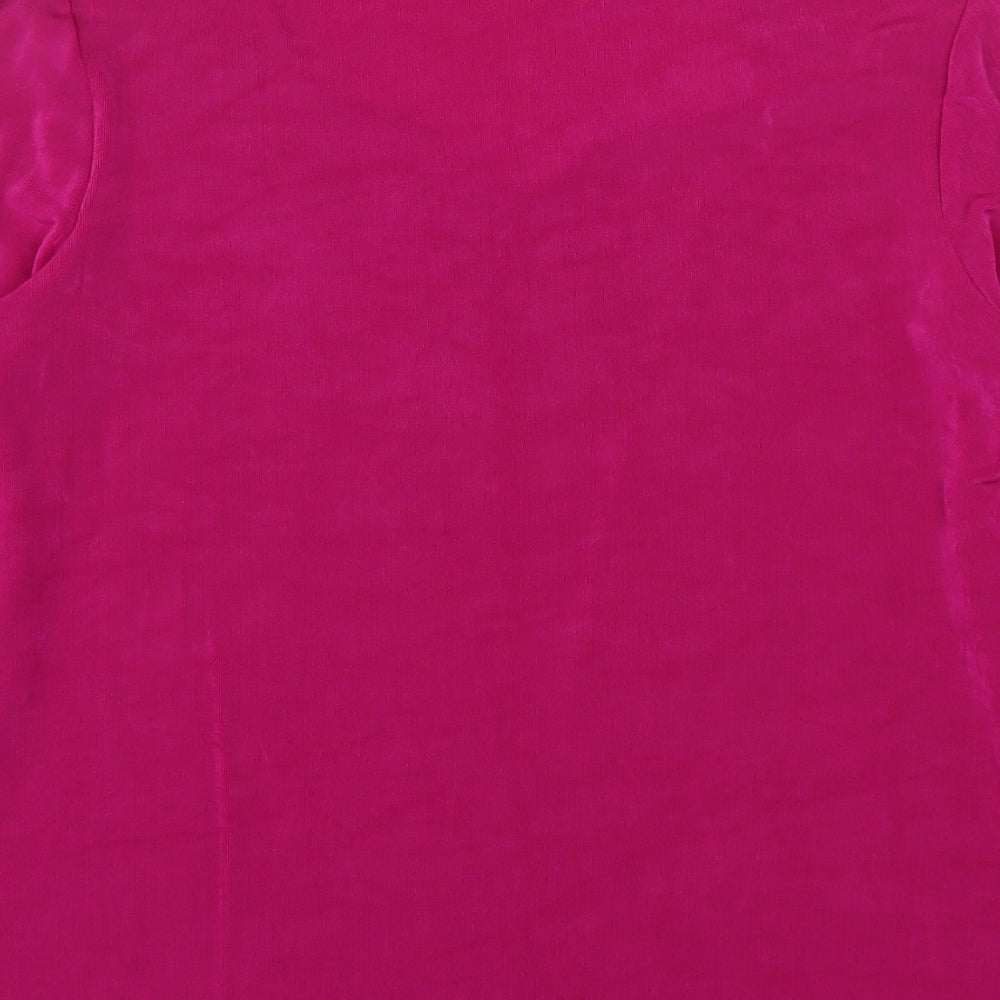 Kim & Co Womens Pink  Acetate Basic Blouse Size XL V-Neck