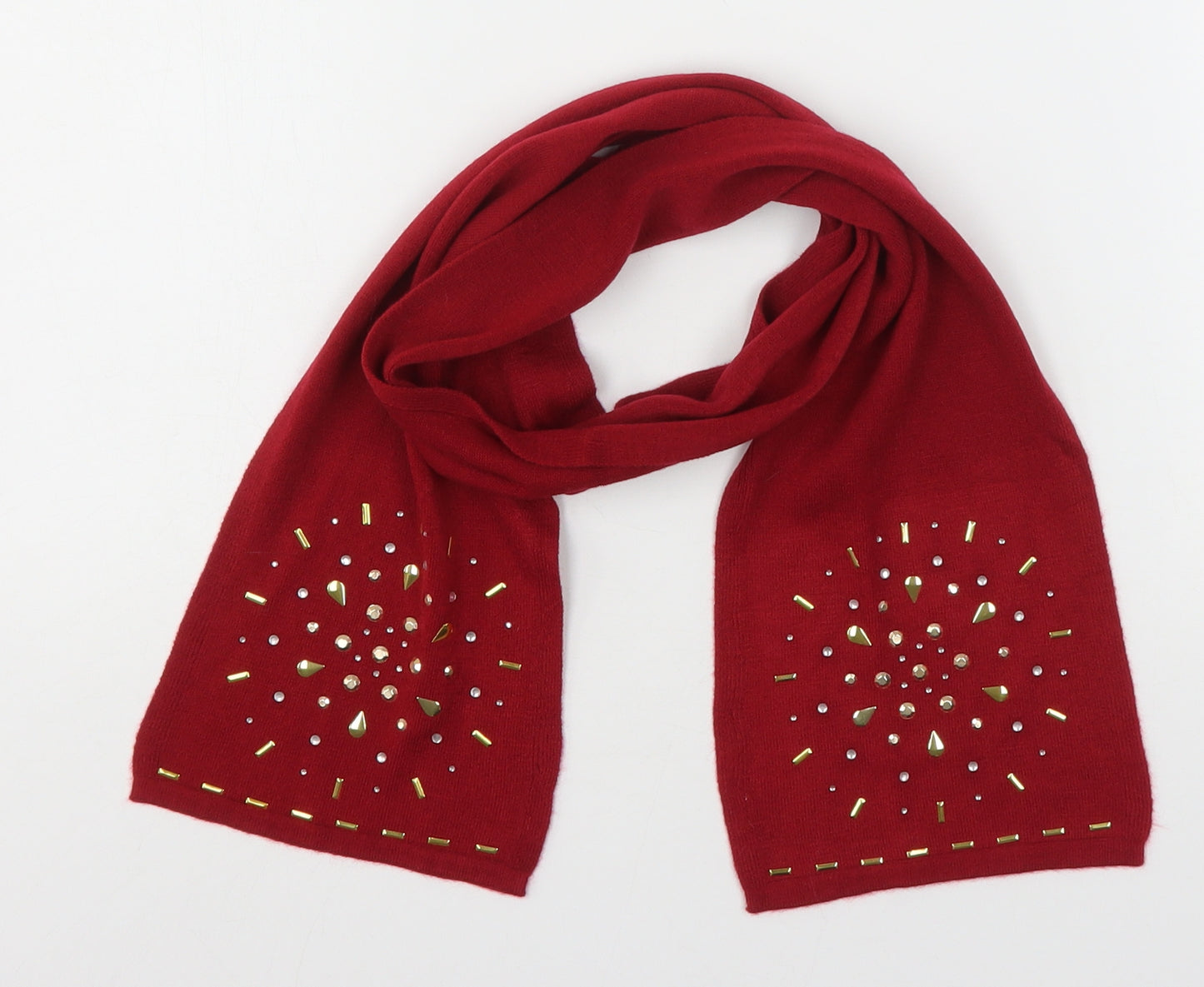 Preworn Womens Red  Acrylic  Scarf
