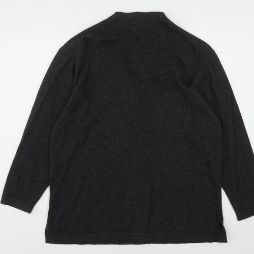 The Cashmere Company Womens Grey V-Neck  Cashmere Cardigan Jumper Size XL