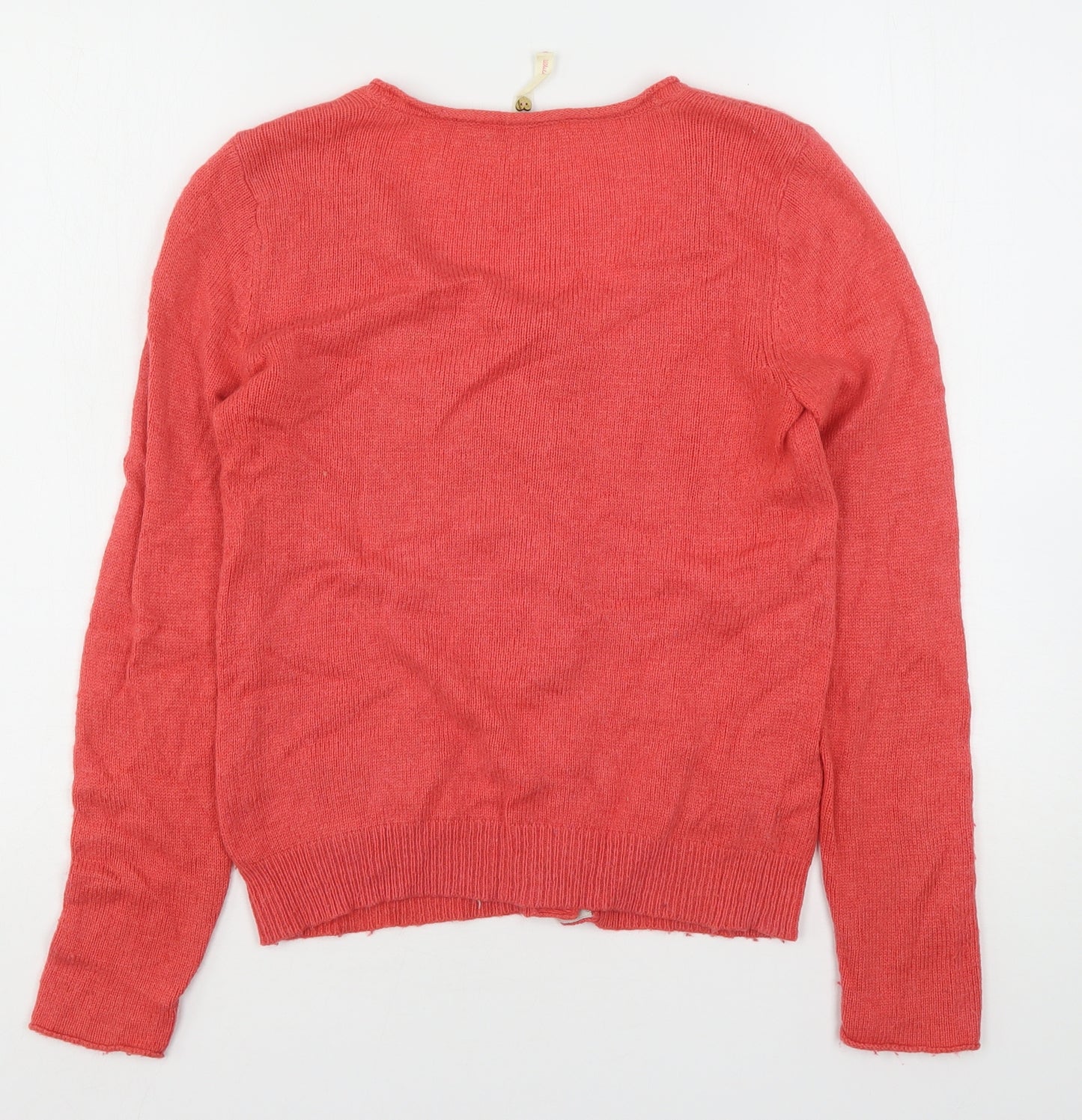 White Stuff Womens Pink V-Neck  Nylon Cardigan Jumper Size 8