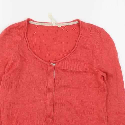 White Stuff Womens Pink V-Neck  Nylon Cardigan Jumper Size 8