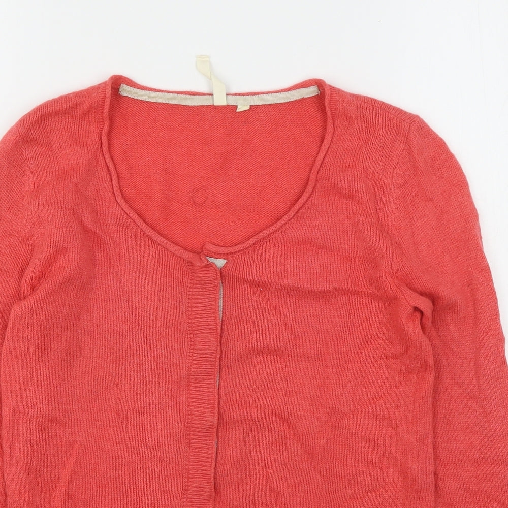 White Stuff Womens Pink V-Neck  Nylon Cardigan Jumper Size 8