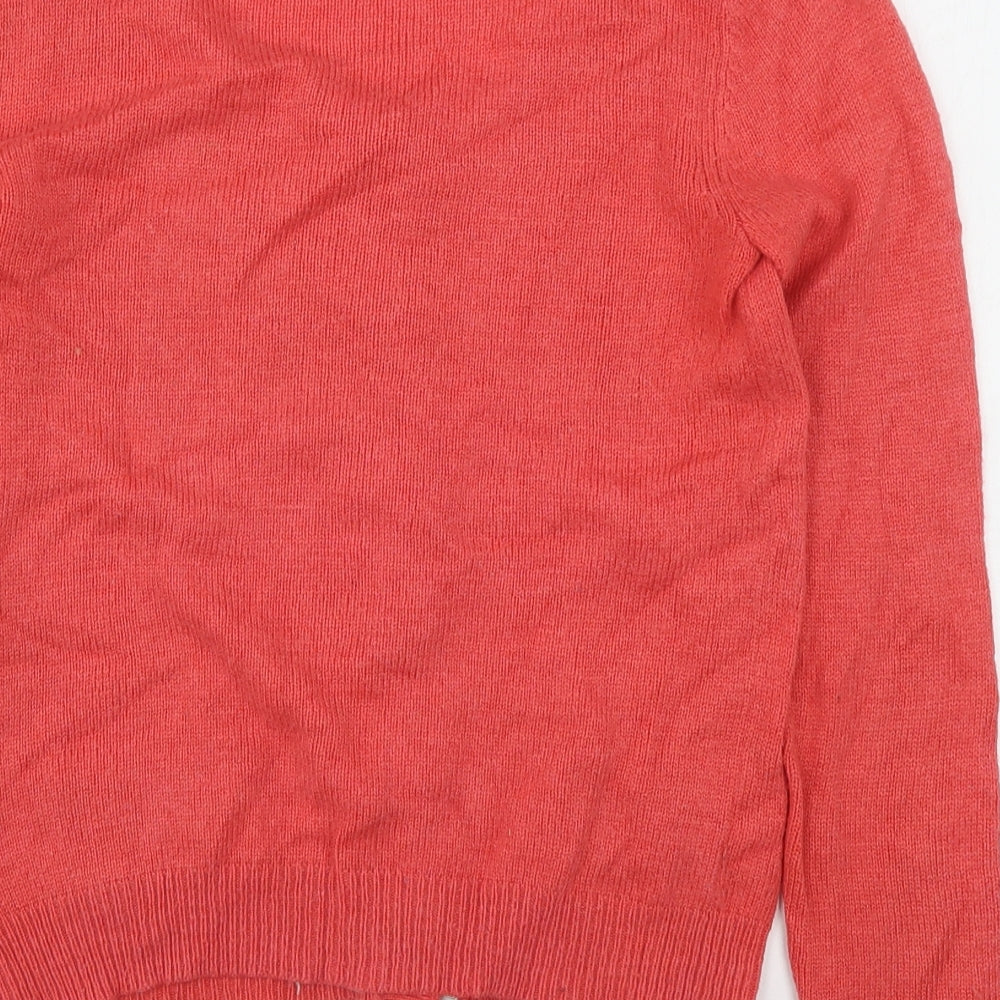 White Stuff Womens Pink V-Neck  Nylon Cardigan Jumper Size 8