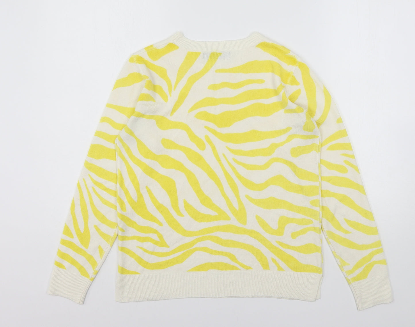 Marks and Spencer Womens Multicoloured Round Neck Animal Print Polyester Pullover Jumper Size 10