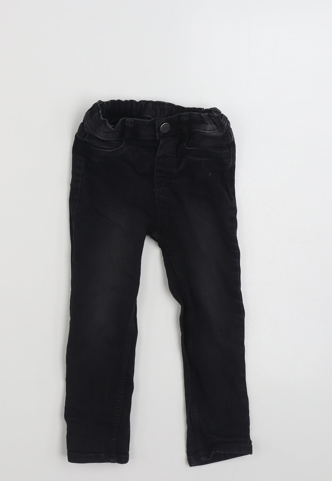 H&M Boys Black  Cotton Skinny Jeans Size 2-3 Years  Slim Button