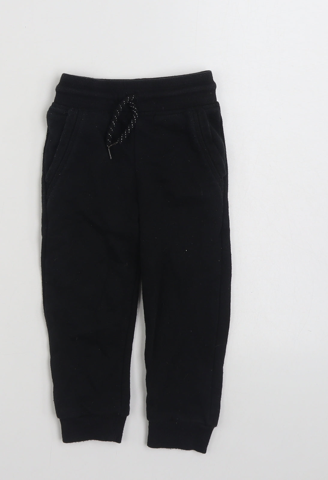 Primark Boys Black  Cotton Jogger Trousers Size 2-3 Years  Regular