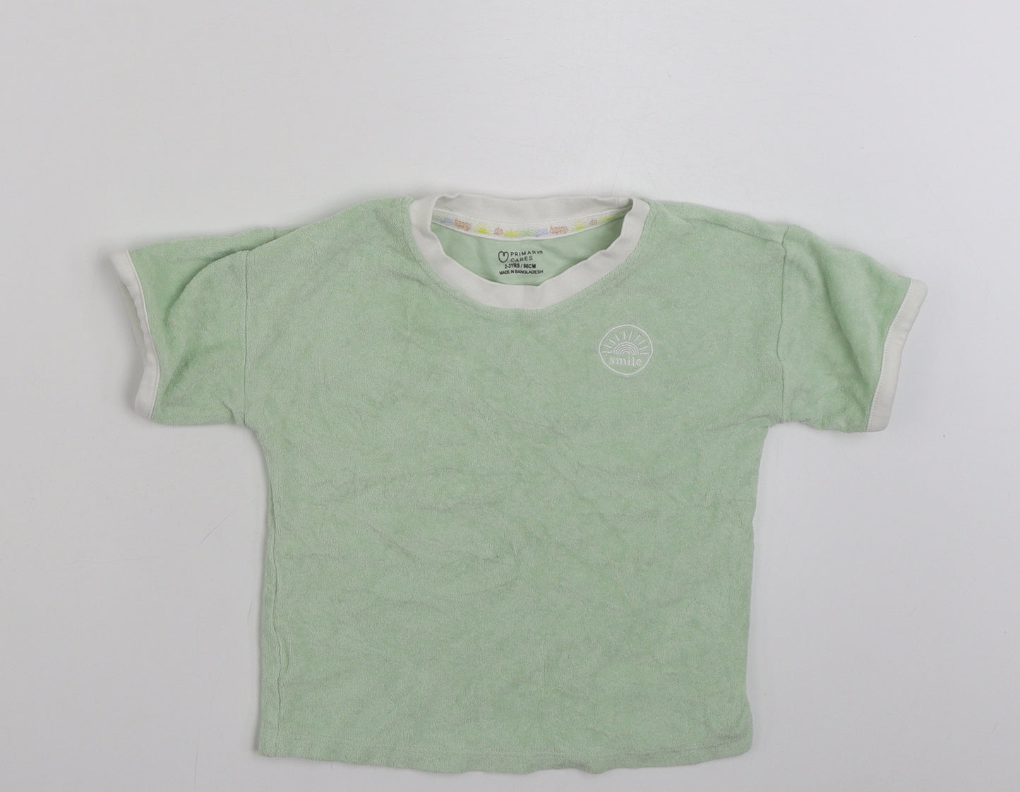 Primark Girls Green  100% Cotton Pullover Sweatshirt Size 2-3 Years  Pullover - Smile