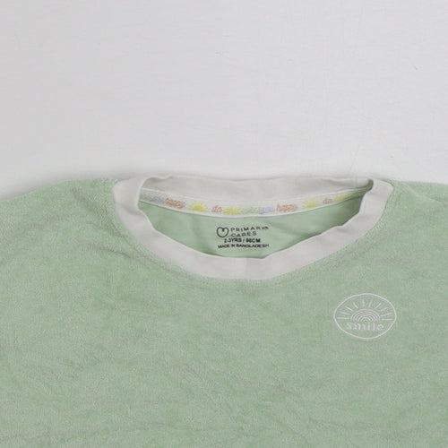 Primark Girls Green  100% Cotton Pullover Sweatshirt Size 2-3 Years  Pullover - Smile