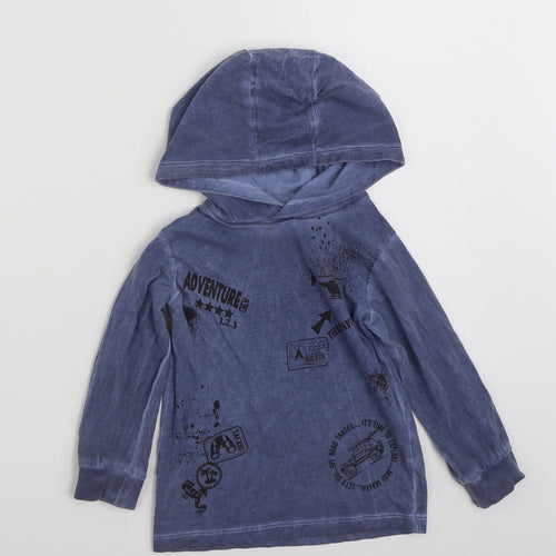 Matalan Boys Blue  100% Cotton Pullover Hoodie Size 2-3 Years  Pullover - Adventure Crew