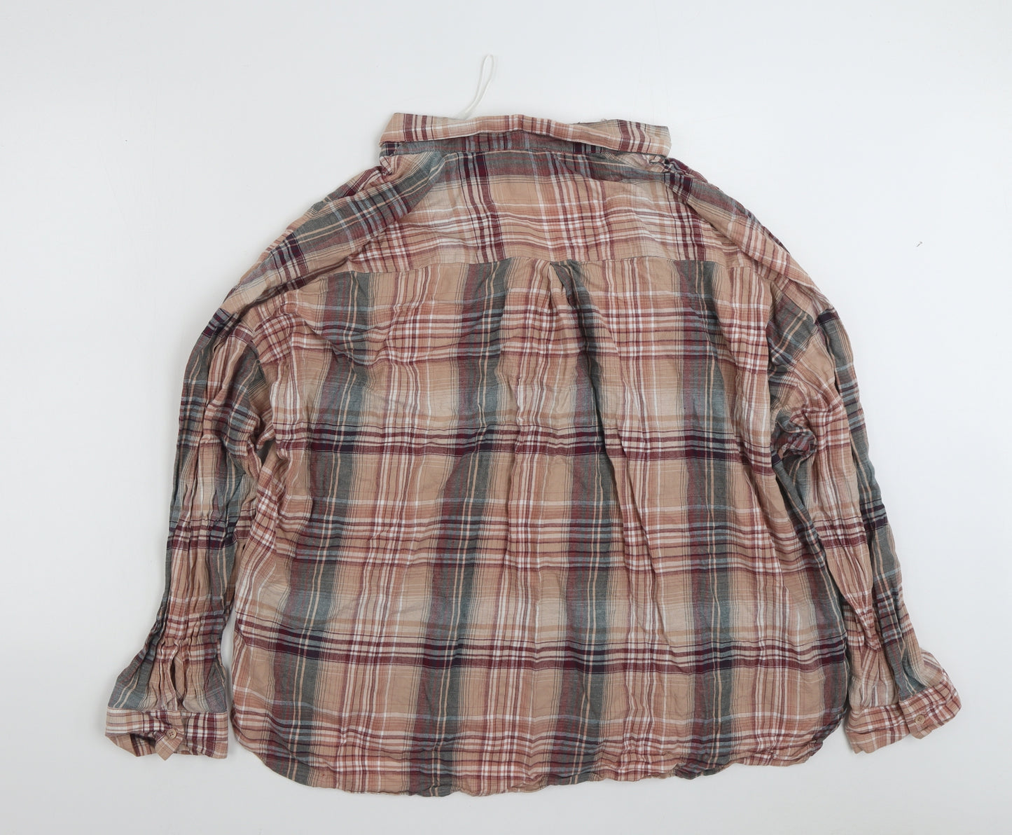 Primark Womens Multicoloured Plaid 100% Cotton Basic Button-Up Size 20 Collared