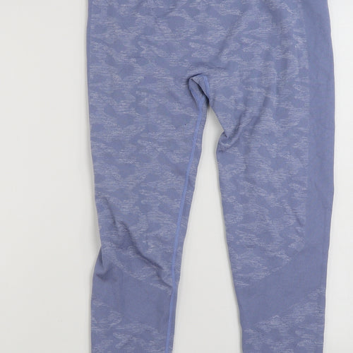 Everlast Womens Blue Geometric Nylon Compression Leggings Size 16 L26 in Athletic