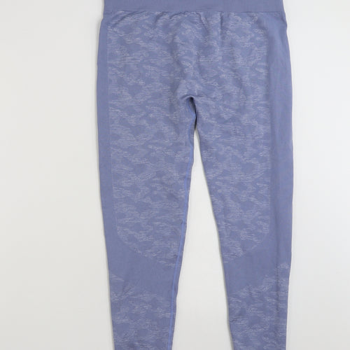 Everlast Womens Blue Geometric Nylon Compression Leggings Size 16 L26 in Athletic