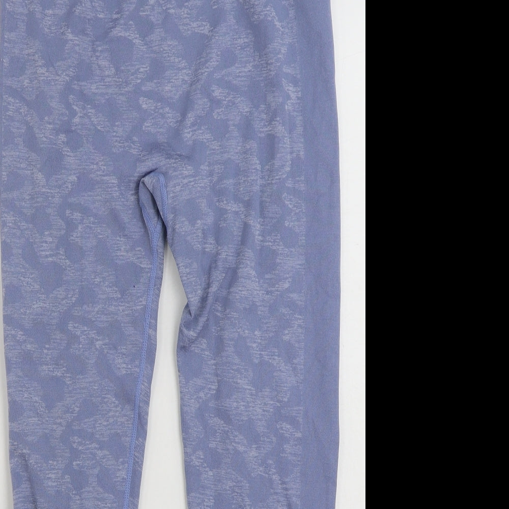 Everlast Womens Blue Geometric Nylon Compression Leggings Size 16 L26 in Athletic