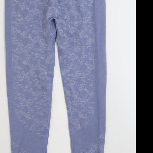 Everlast Womens Blue Geometric Nylon Compression Leggings Size 16 L26 in Athletic