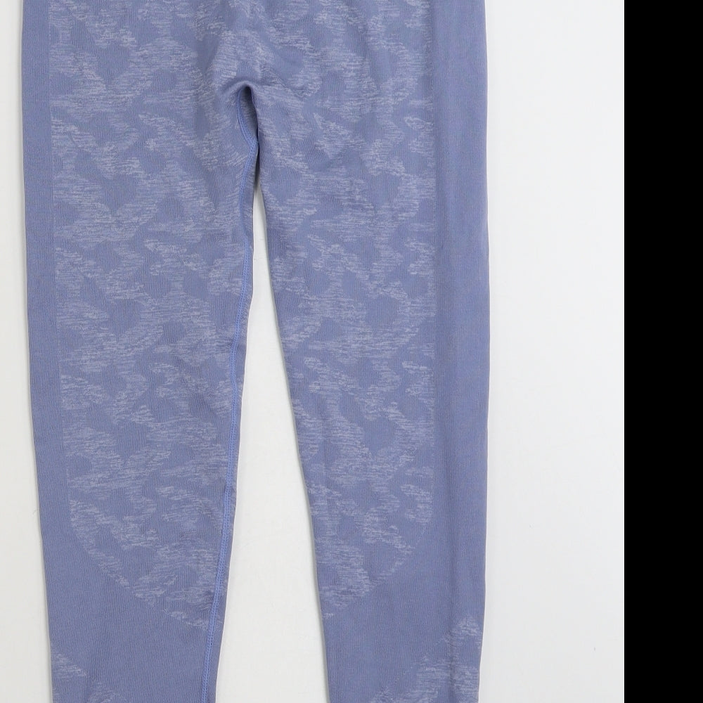 Everlast Womens Blue Geometric Nylon Compression Leggings Size 16 L26 in Athletic