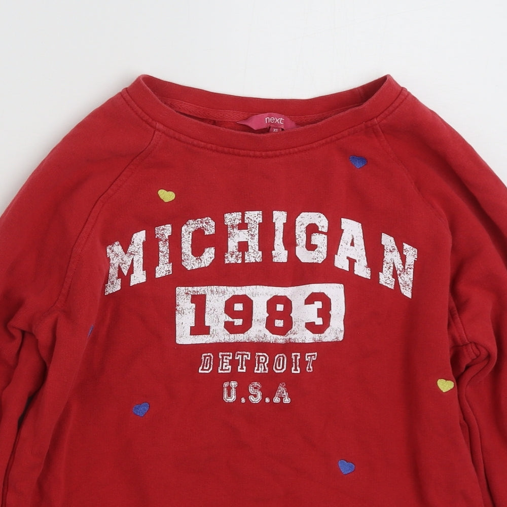 NEXT Womens Red  100% Cotton Pullover Sweatshirt Size XS  Pullover - Michigan