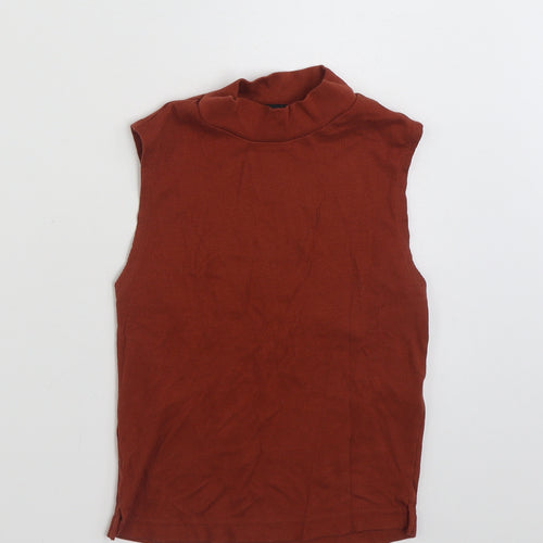Topshop Womens Brown  Cotton Pullover Sweatshirt Size 6  Pullover