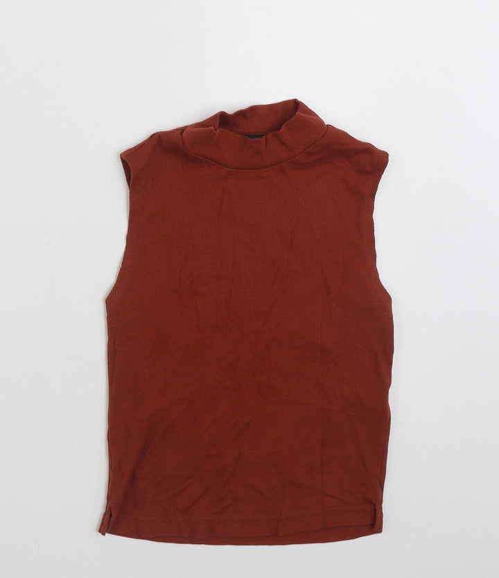Topshop Womens Brown Cotton Pullover Sweatshirt Size 6 Pullover