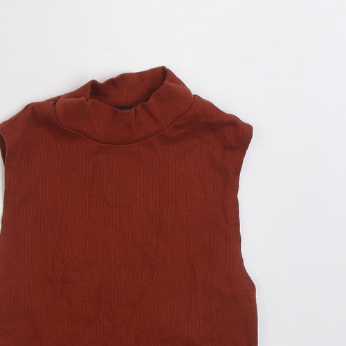 Topshop Womens Brown  Cotton Pullover Sweatshirt Size 6  Pullover