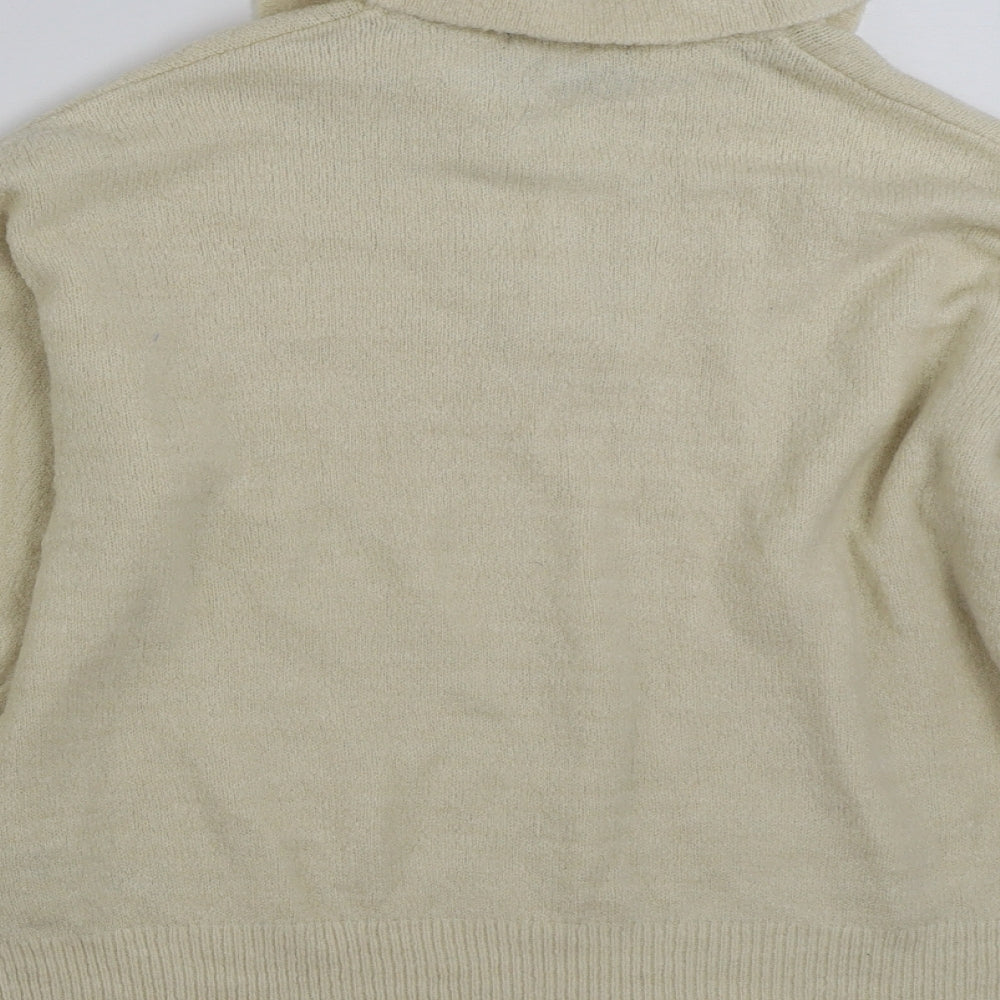 New Look Womens Beige Collared  Acrylic Pullover Jumper Size S