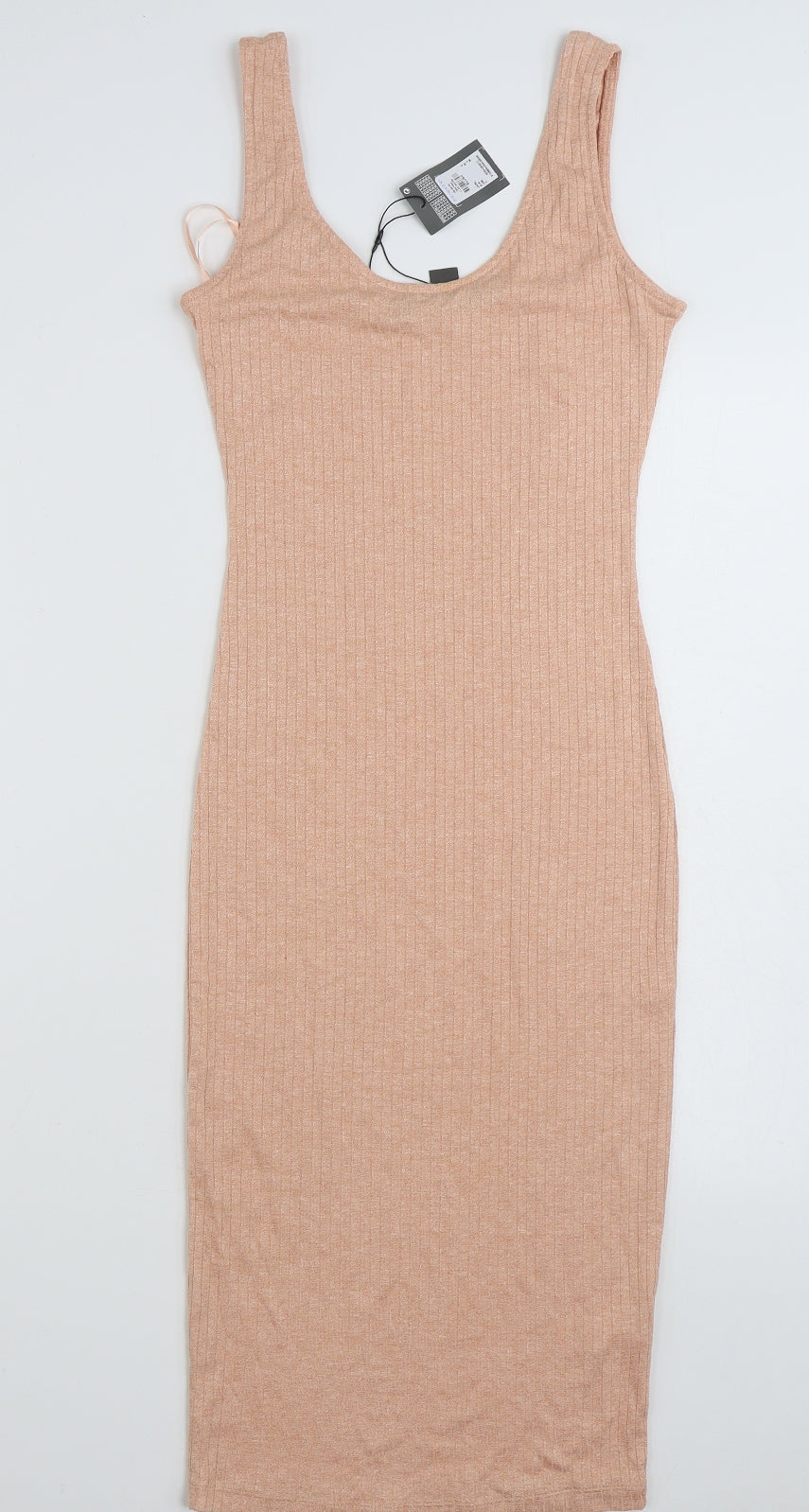 Primark Womens Orange  Polyester Pencil Dress  Size 6  Scoop Neck Pullover