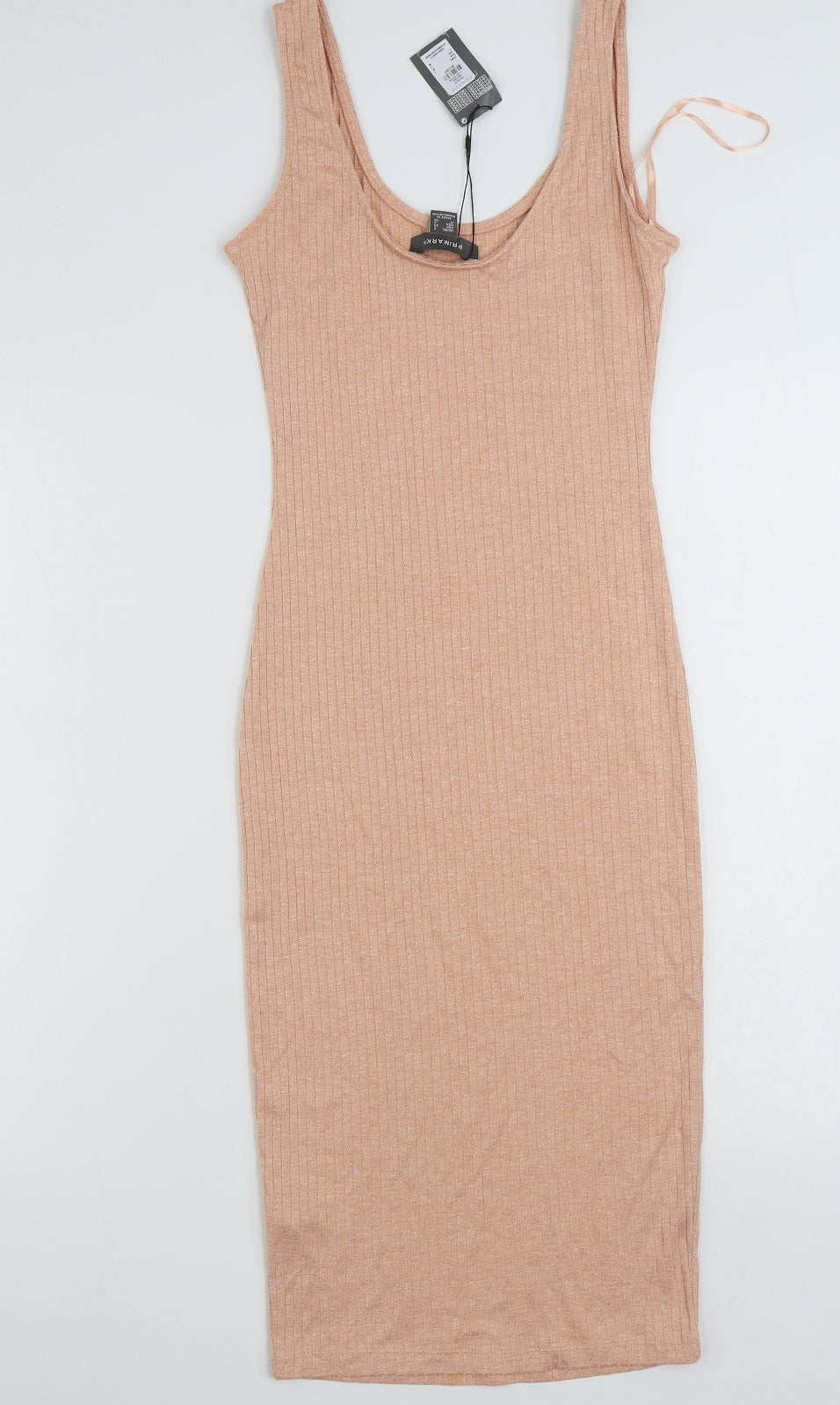 Primark Womens Orange  Polyester Pencil Dress  Size 6  Scoop Neck Pullover