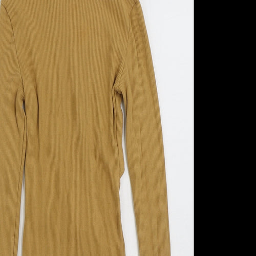 COLLUSION Womens Brown  Cotton Pencil Dress  Size 6  High Neck Pullover